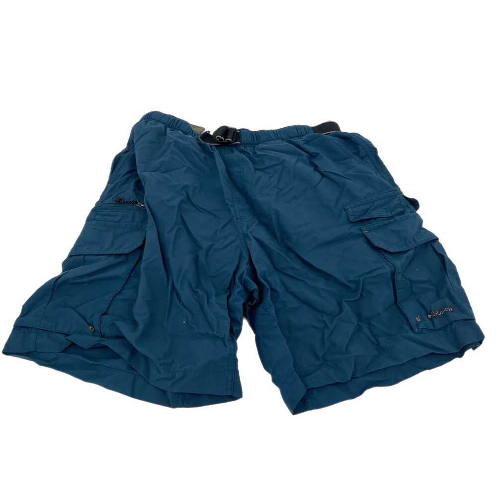 Columbia Blue Cargo Shorts Elastic Waist Straight Leg | Mens M